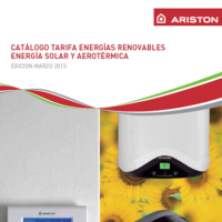 Nuevo catálogo tarifa de energías renovables Ariston